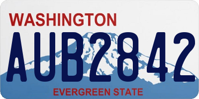 WA license plate AUB2842