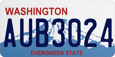WA license plate AUB3024