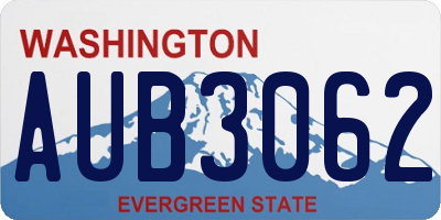 WA license plate AUB3062
