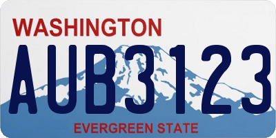 WA license plate AUB3123