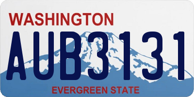 WA license plate AUB3131