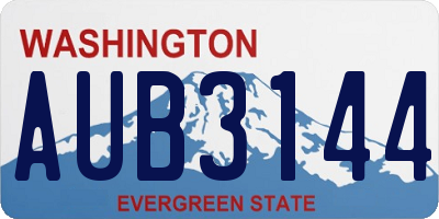 WA license plate AUB3144