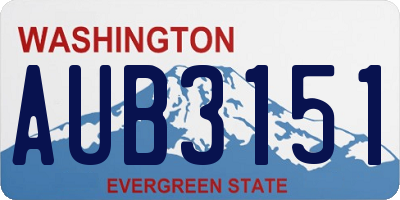 WA license plate AUB3151