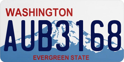WA license plate AUB3168