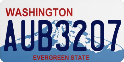 WA license plate AUB3207