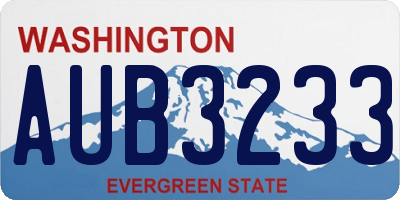 WA license plate AUB3233