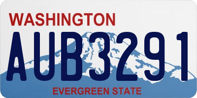 WA license plate AUB3291