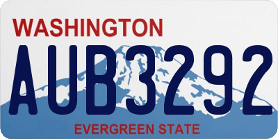 WA license plate AUB3292