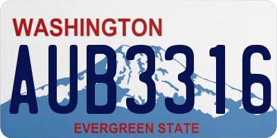 WA license plate AUB3316