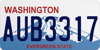 WA license plate AUB3317