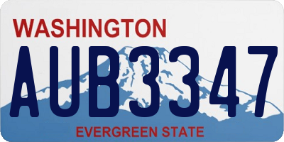 WA license plate AUB3347