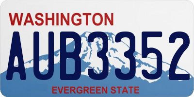 WA license plate AUB3352