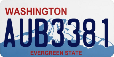 WA license plate AUB3381