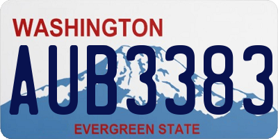 WA license plate AUB3383