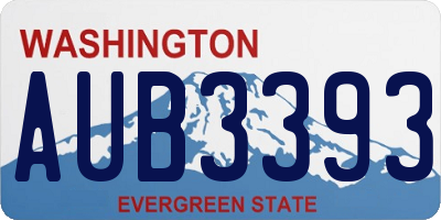WA license plate AUB3393
