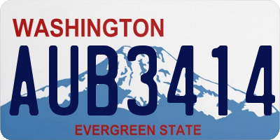 WA license plate AUB3414
