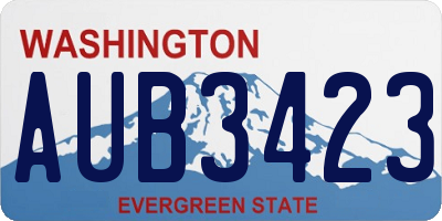 WA license plate AUB3423