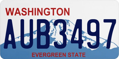 WA license plate AUB3497