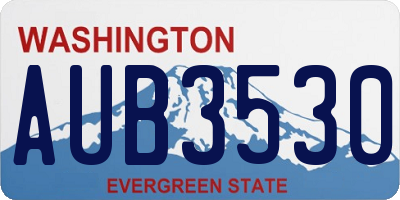 WA license plate AUB3530