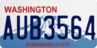 WA license plate AUB3564