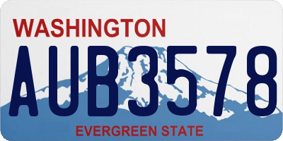 WA license plate AUB3578