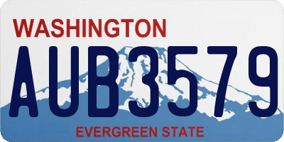 WA license plate AUB3579