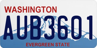WA license plate AUB3601