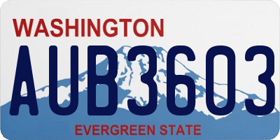 WA license plate AUB3603