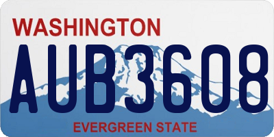 WA license plate AUB3608