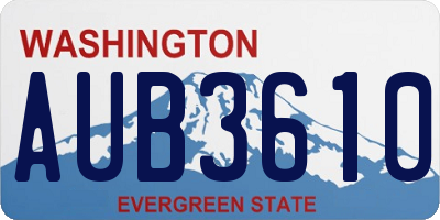 WA license plate AUB3610