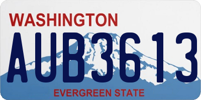 WA license plate AUB3613