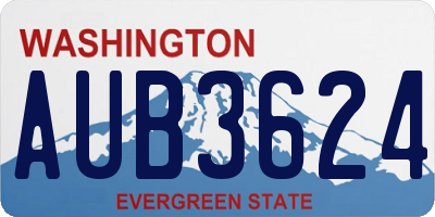WA license plate AUB3624