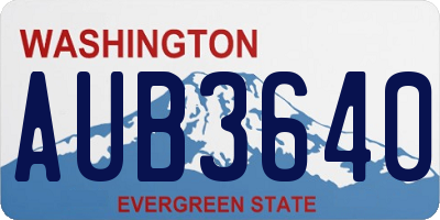 WA license plate AUB3640