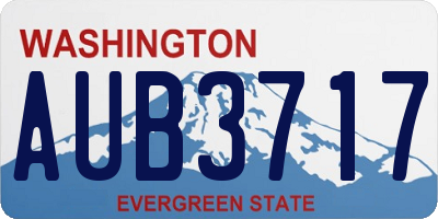 WA license plate AUB3717