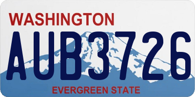 WA license plate AUB3726