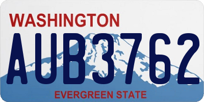 WA license plate AUB3762