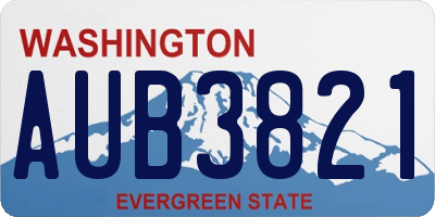 WA license plate AUB3821