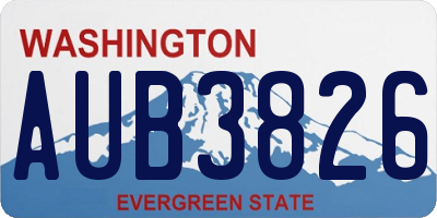 WA license plate AUB3826