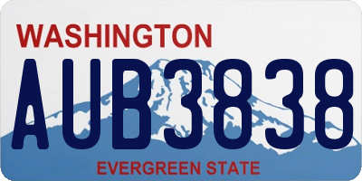WA license plate AUB3838
