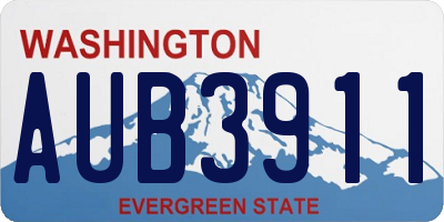 WA license plate AUB3911