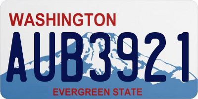 WA license plate AUB3921