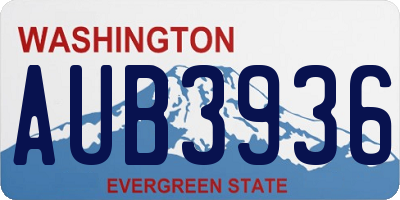 WA license plate AUB3936