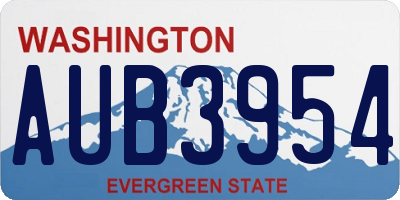 WA license plate AUB3954