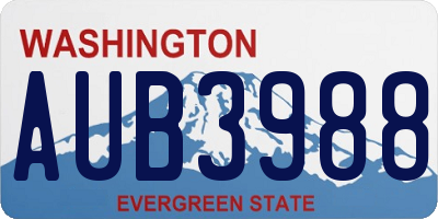 WA license plate AUB3988