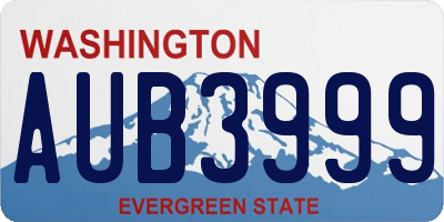 WA license plate AUB3999
