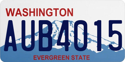 WA license plate AUB4015