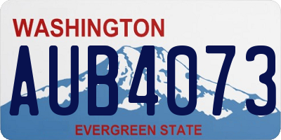 WA license plate AUB4073