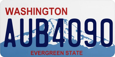 WA license plate AUB4090