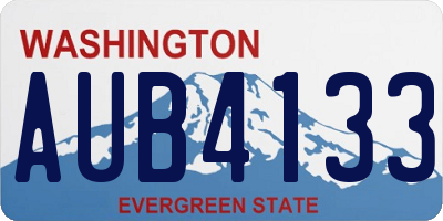 WA license plate AUB4133