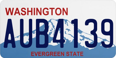 WA license plate AUB4139